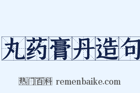 丸药膏丹造句是什么意思的图片